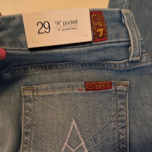 7 For All Mankind Light Blue boot cut Jeans New w tags! Sz 29 - Picture 6 of 7